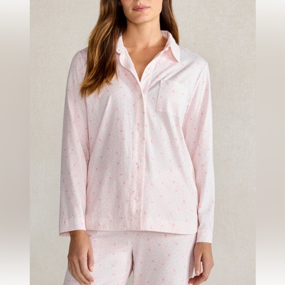 Haven Well WIthin Organic Cotton. Pajama Shirt Women's XS Pink Floral TOP ONLY - Picture 1 of 5
